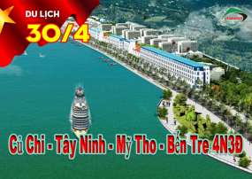 Tour Củ Chi - Tây Ninh - Mỹ Tho - Bến Tre 4 Ngày 3 Đêm Lễ 30/4-1/5/2023 (Bay VietnamAirlines)
